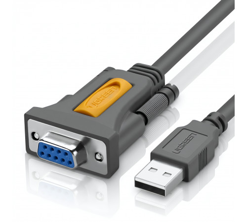 Кабель-адаптер | USB на COM-порт (RS-232 / DB9) | UGREEN CR104 | 1.5 метра